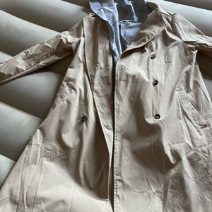 Tan trench Hooded Jacket